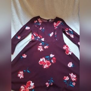 Burgundy floral dress
